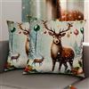 PETTI Artigiani Italiani - Coppia di Federe Cuscino 45x45 cm in Microfibra, Federe Natalizie, Cuscini Arredo di Natale Camera da Letto, Divano, Salotto, Set 2 Fodere Copricuscino, Federa Xmas 4