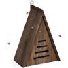 Relaxdays Casetta per Coccinelle, Hotel per Insetti da Giardino, Legno Non Trattato, da Appendere, 28x21x12 cm, Marrone