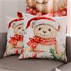 PETTI Artigiani Italiani - Coppia di Federe Cuscino 40x40 cm in Microfibra, Federe Natalizie, Cuscini Arredo di Natale Camera da Letto, Divano, Salotto, Set 2 Fodere Copricuscino, Federa Xmas 16