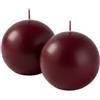 Cereria Di Giorgio - 6 Candele Sfera - Ø 6 cm - Bordeaux