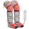 Snailax Massaggiatore per gambe a compressione, Massaggio per ginocchia e polpacci con calore, Massaggiatore per gambe con impastamento 4D per tessuti profondi, Regali, Grigio