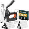 Hinrichs Cucitrice e Spillatrice Professionale 3-in-1 - Pistola Sparachiodi e Pinzatrice Manuale per Legno, Mobili e Tessuti - Include 1600 Graffe e 800 Chiodi | Pinzatrice e Sparachiodi per Fai-da-te
