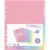 Viquel - Set di 6 divisori in plastica Rainbow Pastel - Maxi formato (24,5 x 30,5 cm) - per raccoglitori A4 Maxi formato o raccoglitore a leva, colori pastello