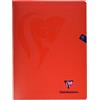 Clairefontaine 333361C Quaderno a punto metallico Mimesys Rosso - 24x32 cm - 96 pagine a quadretti grandi - Carta Bianca 90g - copertina in polipropilene