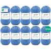 Gründl Filato Cotton Quick uni Filato uncinetto 10 gomitoli da 50 g, Oceano