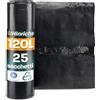 Hinrichs Sacchi per Rifiuti 120 L Extra Resistenti - Rotolo da 25 Pezzi 70 x 110 cm in LDPE Riciclato, Sacchi Neri per Casa, Giardino e Cantiere