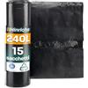 Hinrichs Sacchi Spazzatura Heavy Duty 240 L - 100x125 cm - Rotolo da 15 - Sacchi Spazzatura LDPE Riciclato - Sacchi Nero