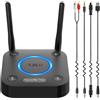 1Mii B06TX Trasmettitore Bluetooth 5.3 per TV a 2 Cuffie Bluetooth, Adattatore Audio Wireless TV con Controllo Volume, Ingresso Ottico, Coassiale, AUX, RCA, aptX Bassa Latenza, Lungo Raggio 60m
