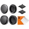 K&F CONCEPT Kit 2 Tappi RF Mount Compatibile con Canon, Corpo e Obiettivo
