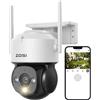 ZOSI Telecamera di Sicurezza WiFi 1080P Esterno con Alimentazione Plug-in, Pan/Tilt 360°/90° Videocamera WiFi 2MP, Rilevamento di Persone e Veicoli, C290