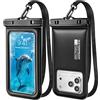 CITAMAMA Custodia Impermeabile Smartphone, 2 Pezzi IPX8 Galleggiante Cover Subacquea per Mare Spiaggia Piscina, Borsa Impermeabile per iPhone 17 16 15 14 Pro Max Samsung S26 S25 S24 Ultra, fino a 7"