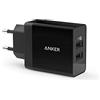 Anker Caricatore USB C 24W con 2 Porte, Caricatore da Muro con Tecnologia PowerIQ per iPhone 17 Pro Max/Serie 16-12, iPad, Samsung Galaxy, Huawei, Xiaomi, Nexus, HTC, Motorola, LG e Altri (Nero)