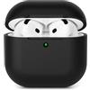 AOTUAO Custodia Compatibile con AirPods 4 (2024) Custodia Case, Case Protettiva Antiurto Antiscivolo in Silicone per AirPods 4a Generazione Cover Custodia, LED Frontale Visibile, Nero