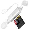Acer Lettore di schede SD, adattatore per lettore di schede di memoria USB C e USB 3.0, supporta SD/Micro SD/SDHC/SDXC/MMC, compatibile con iPhone 15 Pro, MacBook Pro iPad Pro 2021, Pixel, XPS 13 ecc.