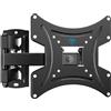 PERLESMITH Supporto TV Parete per LCD/LED da 13-42 pollici, Staffa TV Monitor Universale Girevole e Inclinabile, Estendibile 362mm, Sostiene fino a 20 kg, Max. VESA 200×200mm
