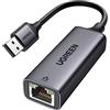 UGREEN Adattatore Ethernet USB 3.0 Gigabit 1000 Mbps Alluminio LAN (Nero)