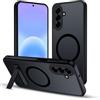 XTCASE Cover Magnetica per Samsung Galaxy A57 [Compatibile con Magsafe], Custodia Traslucida Opaca Posteriore con Supporto Regolabile Invisibile Protezione Antiurto Antigraffio, Nero