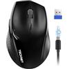 TECKNET PRO Mouse Wireless Silenzioso Ericaricabile, 6400DPI Regolabili
