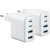 Anker Caricatore USB C 50W, Adattatore a 4 Porte con Potenza, con 2 USB C e 2 USB A, Design Compatto e Stabile, per iPhone 17 pro max/Serie 16-12, MacBook, iPad, Pixel, Galaxy (Cavo excluso)