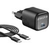 Anker Caricatore USB C da 30W Zolo Compatto con Tecnologia GaN,Controllo della Temperatura Avanzato,Design Compatto e Ricarica 3 Volte Più Veloce,Compatibile con iPhone17-12,iPad,Samsung,Pixel e Altri