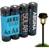 ABSINA 4x Batterie solari AA ricaricabili 800mAh 1.2V NiMH - Batterie per solare - Batterie ricaricabili AA a bassa autoscarica - Batteria solare, batteria per lampada, pile ricaricabili