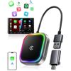WityEye Adattatore CarPlay Wireless e Android Auto Wireless, Dual Core Wi-Fi a 5.8 GHz, Bluetooth V5.3, Rapida & Stabile, per Apple iPhone iOS 10+ & Android 11+, con Luce RGB (Veicoli dal 2016)