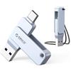 ORICO Chiavetta USB 256 GB, Mini Chiavetta USB 3.2 Gen 1 (Doppia USB-C/USB-A), Pen Drive Portatile, Lettura 150 MB/s, Compatibile con iPhone 15/16/17, Android, Tablet, Laptop - Blu - EB05
