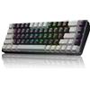 Dierya DK68 Tastiera Gaming Wireless,60% Tastiera Meccanica Bluetooth/2.4G/USB-C RGB,Interruttore Blu,Double-Shot ABS Keycaps Compatibile con Win/Mac,Nero grigio-B(Layout US,QWERTY)