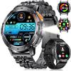 FITFLEX Smartwatch da uomo con chiamate Bluetooth/530 mAh, 1,43" Amoled Smartwatch Uomo con 120+ modalità sportive/cardiofrequenzimetro, sonno, IP68 impermeabile pedometro per Android iOS