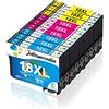 Jettruemedia 18XL Cartucce d'inchiostro Compatibili con Epson 18 XL Cartuccia, 9 Pack