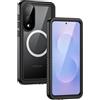 Lanhiem Cover per Samsung Galaxy S25E IP68 Impermeabile Magnetica Nero