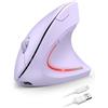 TECKNET Mouse Verticale Wireless Ricaricabile, Design Ergonomico, Viola