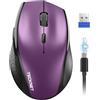 TECKNET PRO Mouse Wireless Silenzioso Ericaricabile, 6400DPI Regolabili