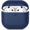 AOTUAO Custodia Compatibile con AirPods 4 (2024) Custodia Case, Case Protettiva Antiurto Antiscivolo in Silicone per AirPods 4a Generazione Cover Custodia, LED Frontale Visibile, Midnight Blue