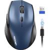 TECKNET PRO Mouse Wireless Silenzioso Ericaricabile, 6400DPI Regolabili