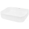 ECD Germany Lavabo da Appoggio in Ceramica Bianco Lucido Lavandino Rettangolare 505 x 395 x 135 mm Lavello Moderno Lavamano Bacinella per Ospiti Sanitari Rubinetteria per Bagno Casa Albergo
