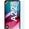 moex Pellicola in vetro temperato compatibile con Samsung Galaxy A22 5G, pellicola protettiva infrangibile per display, pellicola in vetro anti sfondamento Crystal Clear, 2 pezzi