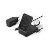 Anker MagGo Caricatore Wireless iPhone 15W, Base di Ricarica 3 in 1 con MagSafe, Certificato Qi2 Ultra-Rapido, per iPhone 17/16/15/14, AirPods Pro, Apple Watch 9/8/SE (Caricatore USB-C da 40W Incluso)