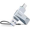 ORICO Chiavetta USB 32 GB USB 3.2 Memory Stick OTG fino a 150 MB/s 2 in 1 Tipo C Flash Drive in metallo per iPhone 17/16/15/Smartphone Android/Tablet/Mac/Laptop/PC, Blu, CB05
