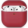 AOTUAO Custodia Compatibile con AirPods 4 (2024) Custodia Case, Case Protettiva Antiurto Antiscivolo in Silicone per AirPods 4a Generazione Cover Custodia, LED Frontale Visibile, Burgundy