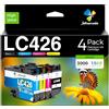 Jettruemedia LC426 Cartucce d'inchiostro Compatibili con Brother LC 426, Confezione da 4