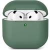 AOTUAO Custodia Compatibile con AirPods 4 (2024) Custodia Case, Case Protettiva Antiurto Antiscivolo in Silicone per AirPods 4a Generazione Cover Custodia, LED Frontale Visibile, Pine Green
