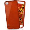 moex Cover in Silicone Compatibile con Huawei Honor 6 | Effetto Alluminio Spazzolato, Rosso Vinaccia