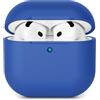 AOTUAO Custodia Compatibile con AirPods 4 (2024) Custodia Case, Case Protettiva Antiurto Antiscivolo in Silicone per AirPods 4a Generazione Cover Custodia, LED Frontale Visibile, Blu
