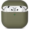AOTUAO Custodia Compatibile con AirPods 4 (2024) Custodia Case, Case Protettiva Antiurto Antiscivolo in Silicone per AirPods 4a Generazione Cover Custodia, LED Frontale Visibile, Army Green