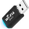 Adiwo WiFi 6 Chiavetta Wifi, USB Wifi per PC, Fisso Dual Band 5Ghz 2,4 Ghz Adattatore Wifi USB Chiavetta Internet per Windows 11/10/7, USB2.0 Ricevitore Wi-Fi OFDMA