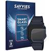 savvies 3 Pezzi Pellicola Protettiva Vetro per Casio Unisex F-91W Protezione Schermo, Lamina di Vetro, senza Bolle, Anti-Impronta, Anti Graffio