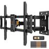 Perlegear Supporto TV Parete a Movimento Completo per Schermi Piatti/Curvi da 42 a 86 Pollici Fino a 60 kg, Staffa TV Inclinabile ed Estensibile, Max VESA 600 x 400 mm