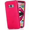 moex Cover in Silicone Compatibile con Samsung Galaxy S8 | Effetto Alluminio Spazzolato, Rosa