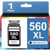 Kuva 560XL Cartuccia d'inchiostro Rigenerata per Canon XL per TS5300 TS5300a TS5350a TS5352a TS5350 TS5351 TS5351a TS5352 TS5353 TS5353a TS7450a TS7450 TS7451a TS7451 (1 Nero)